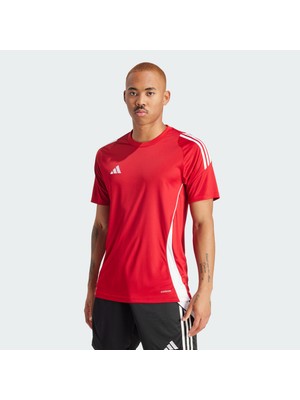 Adidas Tiro 24 Jersey Erkek Kırmızı Yuvarlak Yaka Tişört