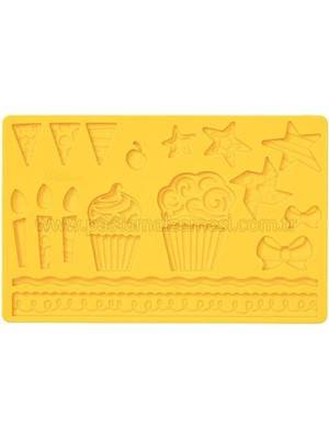 Mutfak Doğum Günü Silikon Kalıp Çikolata Sabun Kokulu Taş Mum Epoksi Kenar Kalıbı