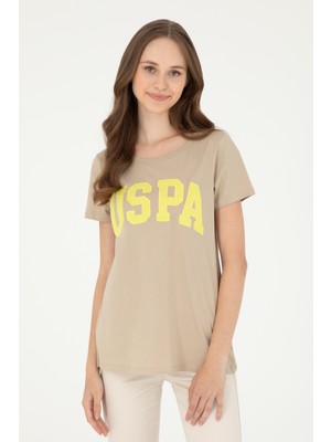 U.S. Polo Assn. Kadın Açık Haki Bisiklet Yaka Basic Tişört 50280036-VR183