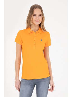 U.S. Polo Assn. Kadın Turuncu Basic Polo Yaka Tişört 50280057-VR051