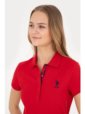 U.S. Polo Assn. Kadın Kırmızı Basic Polo Yaka Tişört 50289361-VR171