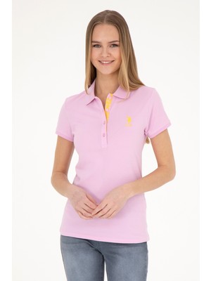 U.S. Polo Assn. Kadın Pembe Basic Polo Yaka Tişört 50289361-VR041
