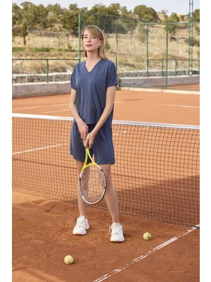 Monamise Kadın Kısa Kollu V Yaka Alt Üst Takım 24062