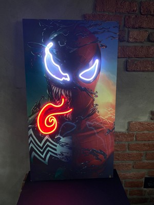 Neonite 'venom' Işıklı ve Uv'li Neon LED Dekoratif Duvar Yazısı Tabelası (44X80CM)