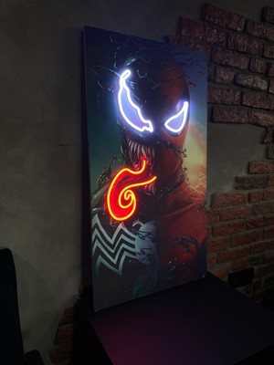 Neonite 'venom' Işıklı ve Uv'li Neon LED Dekoratif Duvar Yazısı Tabelası (44X80CM)