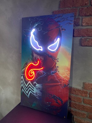 Neonite 'venom' Işıklı ve Uv'li Neon LED Dekoratif Duvar Yazısı Tabelası (44X80CM)