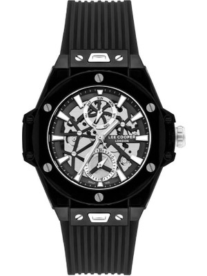 Lee Cooper LC07975.651 Tüm Fonksyionları Aktif Silikon Kordonlu 5 Atm Suya Dayanıklı Sportif Tasarım Siyah Erkek Kol Saati
