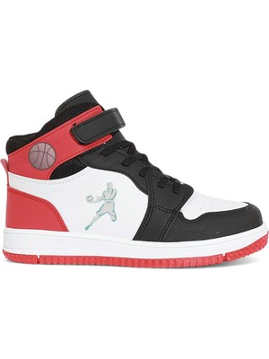 Kidessa 1517 Anatomik Taban Unisex Çocuk ve Genç Boğazlı Sneakers Ayakkabı - NKT01517-SIYAH Kırmızı-28