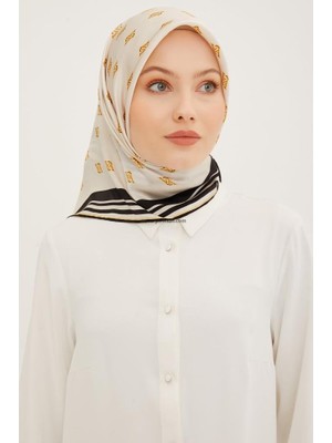 Armine Nostalji Sura İpek 8959 - 02 Krem Siyah