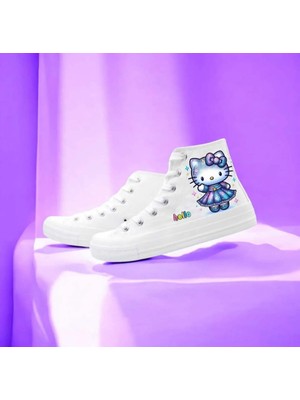 Lias Shoes Mavi Haylo Baskılı Keten Çocuk Spor Ayakkabı Sneaker