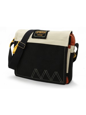 Cappadocia Vintage 4009 Ephesus Salaş Omuz Postacı Yeşil Krem 15.6 Inç Laptop Okul Seyahat Günlük Vintage Pamuk Çanta