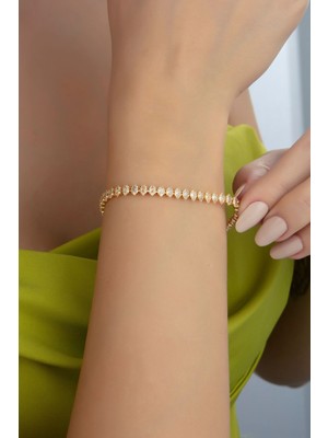 Mediterian Zirkon Taşlı Mekik Model Su Yolu Bileklik