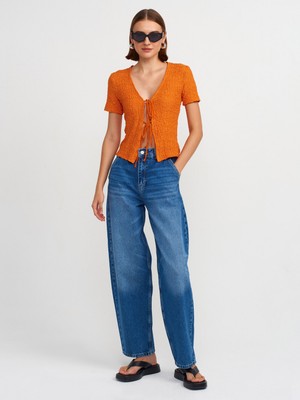 Dilvin 71686 Balon Model Denim Pantolon-Mavi
