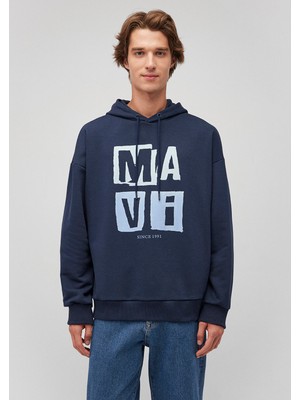 Mavi Logo Baskılı Kapüşonlu Lacivert Sweatshirt 0S10133-70490