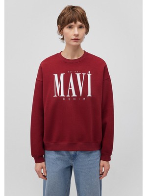 Mavi Logo Baskılı Kırmızı SWEATSHIRT1S10177-70392