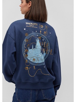 Mavi Hogwarts Baskılı Lacivert Sweatshirt 1S10265-82454