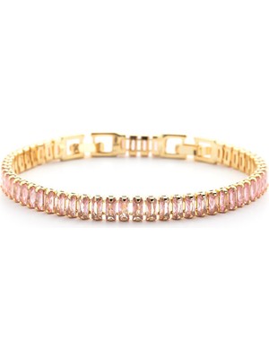 Mediterian Pembe Baget Çelik Bileklik, Zarif ve Parlak, Kadınlar İçin Şık Takı