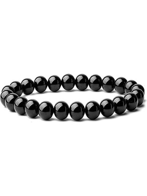 Mediterian Unisex Siyah Oniks Çakra Bileklik Doğal Taş, Şık ve Enerji Dolu Takı