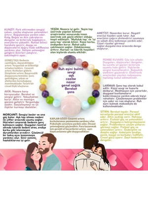 Mediterian Renkli Doğal Taşlı Bileklik, Morganit, Kaplan Gözü, Sitrin, Larimar, Akik, Pembe Kuvars