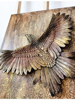 Morlalem 37CM 3 Boyutlu Kartal Kuş Tabak Silikon Kalıp K-1332, Kokulu Taş Sabun Alçı Mum Kalıbı