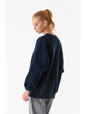 Basic Bisiklet Yaka Sweatshirt