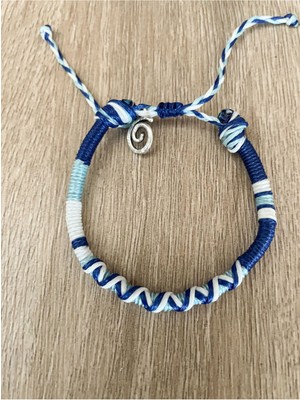Mediterian Mavi Beyaz Unisex Marin 02 İp Bileklik, şık ve dayanıklı tasarım