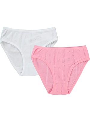 Civil Girls Kız Çocuk 2'li Külot Set 2-10 Yaş Pembe-Beyaz