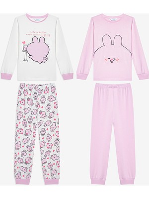 Penti Kız Çocuk Super Cute 2li Çok Renkli Pijama Takımı