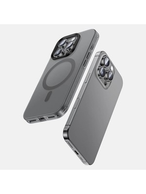 Benks iPhone 16 Pro Uyumlu Kılıf Magsafe Şarj Özellikli  Lucid Armor Kapak Titanyum - Gri