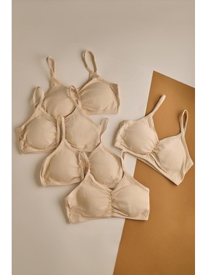 Bony Socks Kız Çocuk 5 li Paket Büstiyer İnce Askılı Nude
