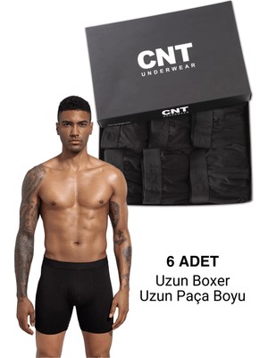 Cnt Erkek Uzun Paça Likralı 6'lı Boxer Premium Paket