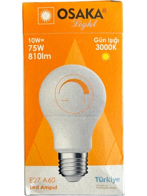 Osaka 10W (75W) 3000K (Günışığı) E27 Duylu Dim Edilebilir LED Ampul