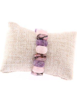 Mediterian Doğal Taş Renkli Bileklik, Sertifikalı, Mor Tonlar, Şık ve Doğal Takı Seçeneği