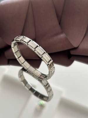 Mediterian Italyan Charm Nomination Model Çelik Bileklik