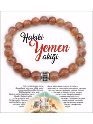 Mediterian Doğal Turuncu Yemen Akik Bileklik, 8mm, Sertifikalı, Şık ve Enerji Dolu Takı