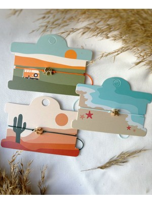 Mediterian 3'lü Çok Renkli Arkadaşlık Bileklik Seti, Altın Kaplama, Şık Takı Hediye