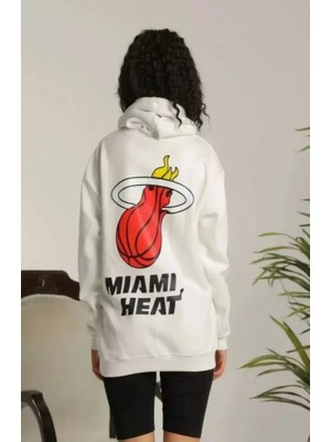 Janes Unisex Kapşonlu Baskılı Sweetshirt - Beyaz