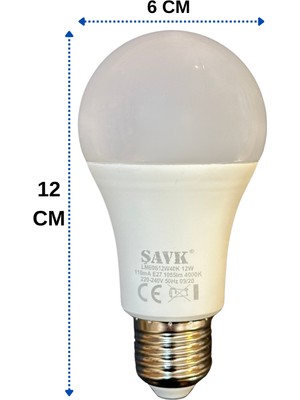 Şavk 12W 4000K (Günışığı) E27 Duylu LED Ampul (4 Adet)