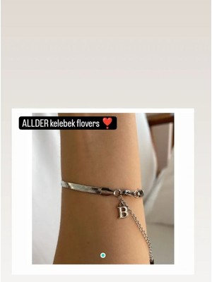 Mediterian Kararmaz Çelik  Harfli Bileklik Sevgili/çift/arkadaş Bilekliği Unisex Harf Detay Bileklik