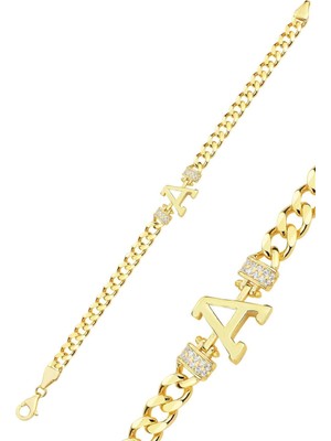 Mediterian 925 Ayar Zirkon Taşlı Üç Boyutlu Zincirli Bileklik, şık ve zarif tasarım