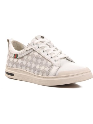 Pierre Cardin 10206 Beyaz Bağcıklı Hakiki Deri Erkek Sneaker
