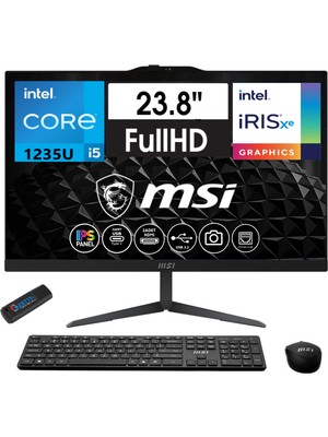 Msı Modern AM242 12M-636XTR I5-1235U 32GB Ram 256GB SSD 23.8 Fhd IPS WİNDOWS11HOME Allınone Bilgisayar W12M-636XTR21+ZETTAUSBBELLEK