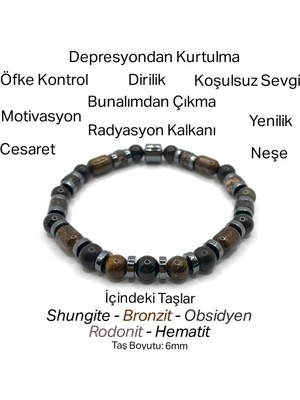 Mediterian Doğal Taş Bileklik, Çok Renkli, 6mm, Sertifikalı, Şık ve Enerji Dolu Tasarım