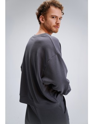 Erkek Timeless Oversize Antrasit Sweatshirt