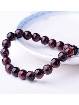 Mediterian Kırmızı Doğal Taş Kaplangözü Bileklik, Şık ve Enerjik Takı Seçeneği