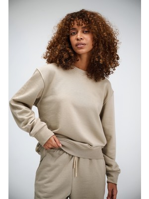 Kadın Timeless Oversize Vizon Sweatshirt