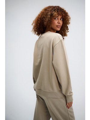 Kadın Timeless Oversize Vizon Sweatshirt