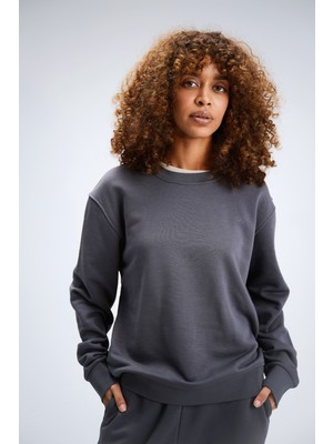 Kadın Timeless Oversize Antrasit Sweatshirt