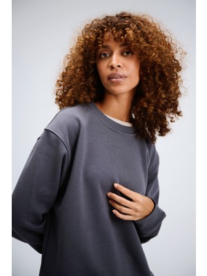 Kadın Timeless Oversize Antrasit Sweatshirt