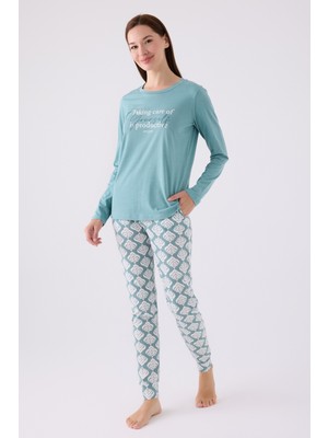  Pierre Cardin Ikili Pijama Takım Soft Yeşil  - Süprem - 2li Takım